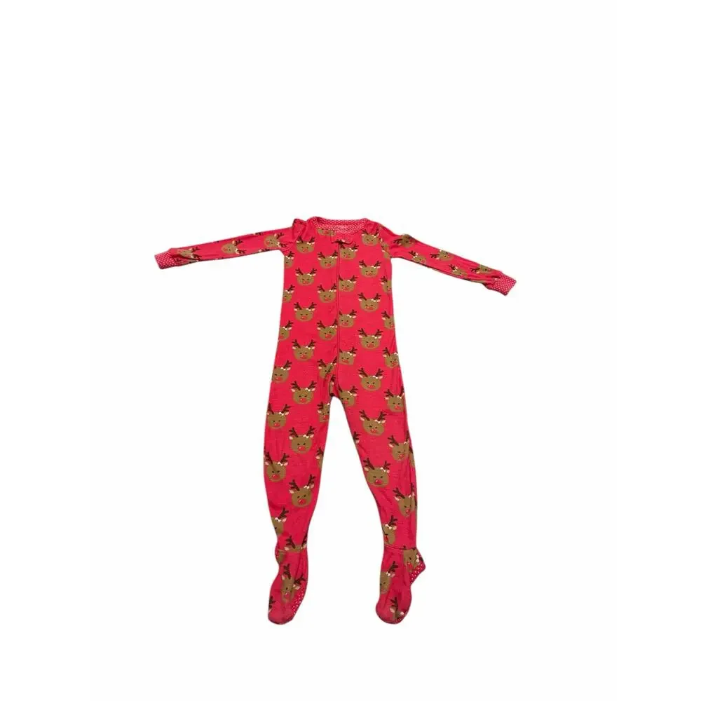 The Children's Place Baby 2T Reindeer Print Long Sleeve Stretchie One Piece